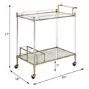 Cirro Serving Cart, Antique Mirror & Wire Brass Finish Acme