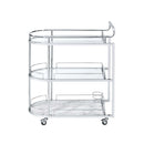 Inyo Serving Cart, Clear Glass & Chrome Finish Acme