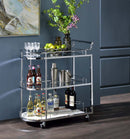 Inyo Serving Cart, Clear Glass & Chrome Finish Acme