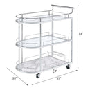 Inyo Serving Cart, Clear Glass & Chrome Finish Acme