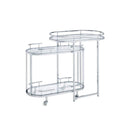 Piffo Serving Cart Set, Clear Glass & Chrome Finish Acme