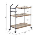 Brantley Serving Cart, Oak & Sandy Black Finish Acme