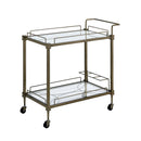 Aditya Serving Cart, Mirrored & Antique Brass Finish Acme