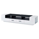 Armour  70" TV Stand, White & Black Finish Acme