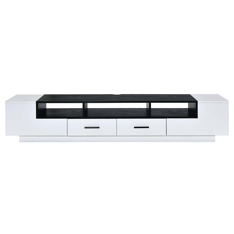 Armour  70" TV Stand, White & Black Finish Acme