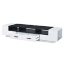 Armour  70" TV Stand, White & Black Finish Acme