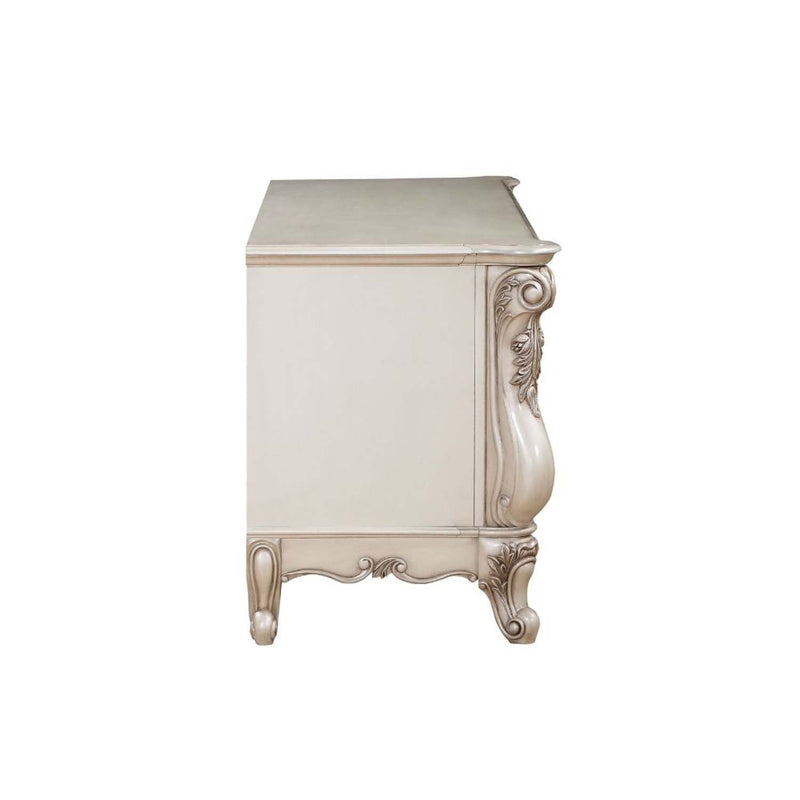 Gorsedd  74" TV Stand, Golden Ivory Finish Acme
