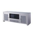 Noralie  59" TV Stand, Mirrored & Faux Diamonds Acme