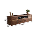Aberdeen  80" TV Stand, Retro Brown Top Grain Leather Acme