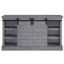 Amrita  59" TV Stand w/Fireplace, Gray Oak Finish Acme