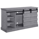 Amrita  59" TV Stand w/Fireplace, Gray Oak Finish Acme