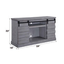 Amrita  59" TV Stand w/Fireplace, Gray Oak Finish Acme