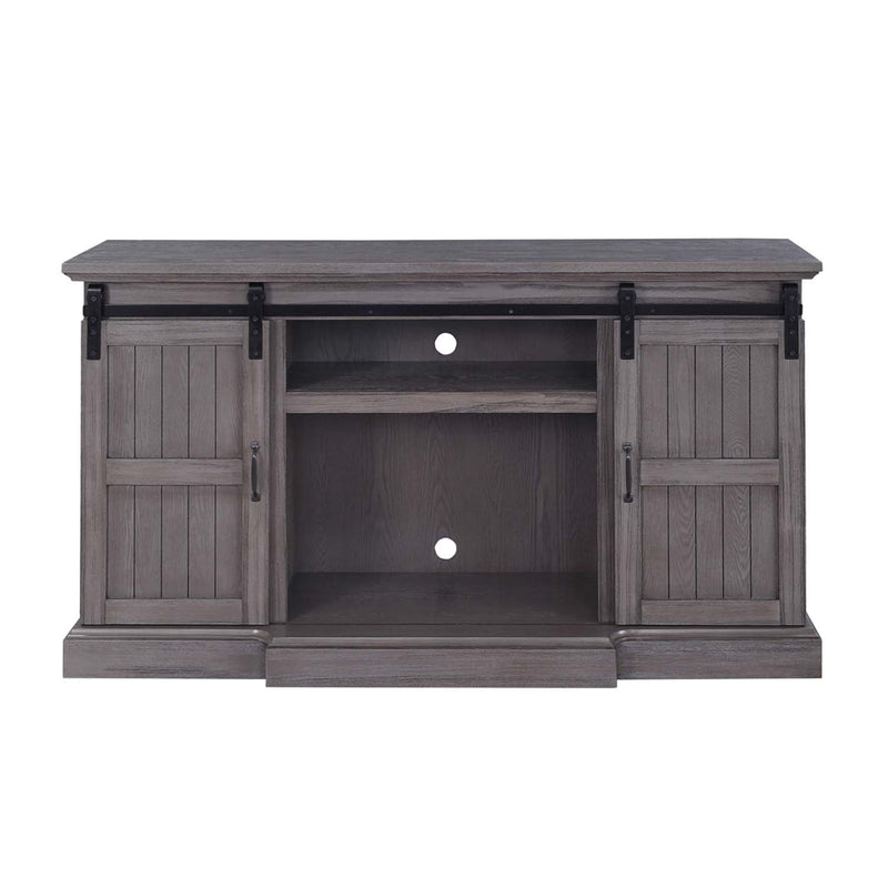 Admon  63" TV Stand w/Fireplace, Gray Oak Finish Acme