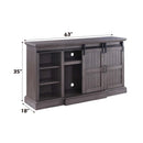 Admon  63" TV Stand w/Fireplace, Gray Oak Finish Acme