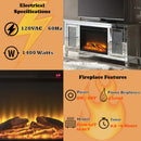 Noralie  59" TV Stand w/Fireplace, Mirrored & Faux Diamonds Acme