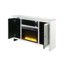 Noralie  59" TV Stand w/Fireplace, Mirrored & Faux Diamonds Acme