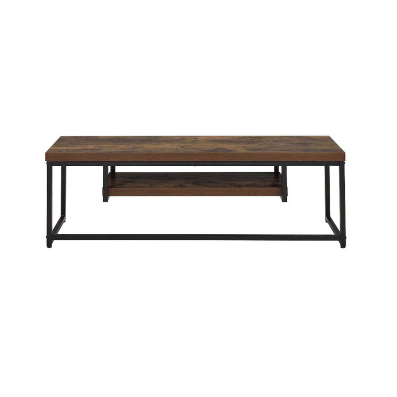Bob  47" TV Stand, Weathered Oak & Black Metal Finish Acme