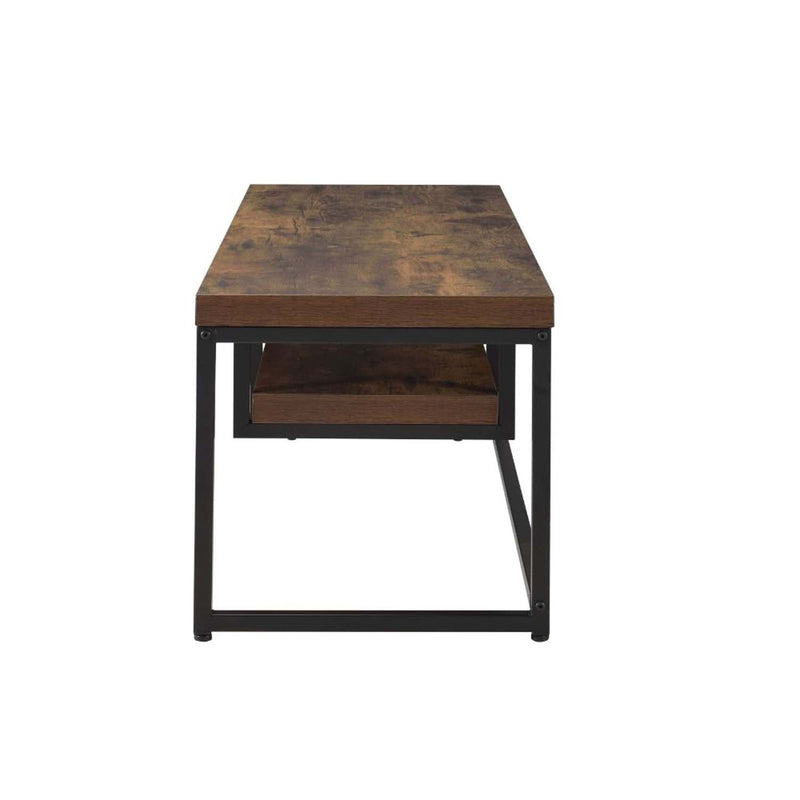 Bob  47" TV Stand, Weathered Oak & Black Metal Finish Acme
