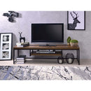 Bob  47" TV Stand, Weathered Oak & Black Metal Finish Acme