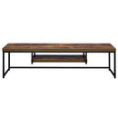 Bob  59" TV Stand, Weathered Oak & Black Metal Finish Acme