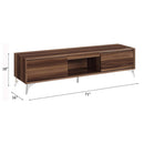 Raceloma  71" TV Stand, LED, Walnut & Chrome Finish Acme
