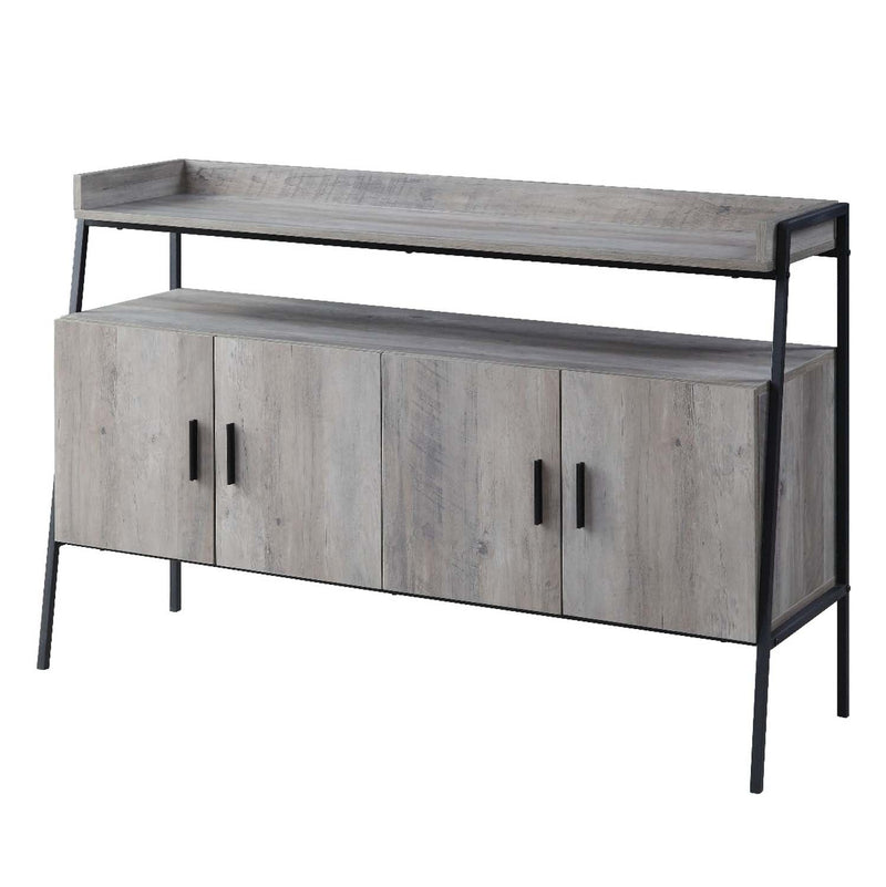 Samiya  52" TV Stand, Gray Oak & Black Finish Acme