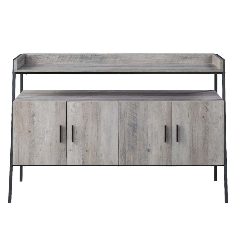 Samiya  52" TV Stand, Gray Oak & Black Finish Acme