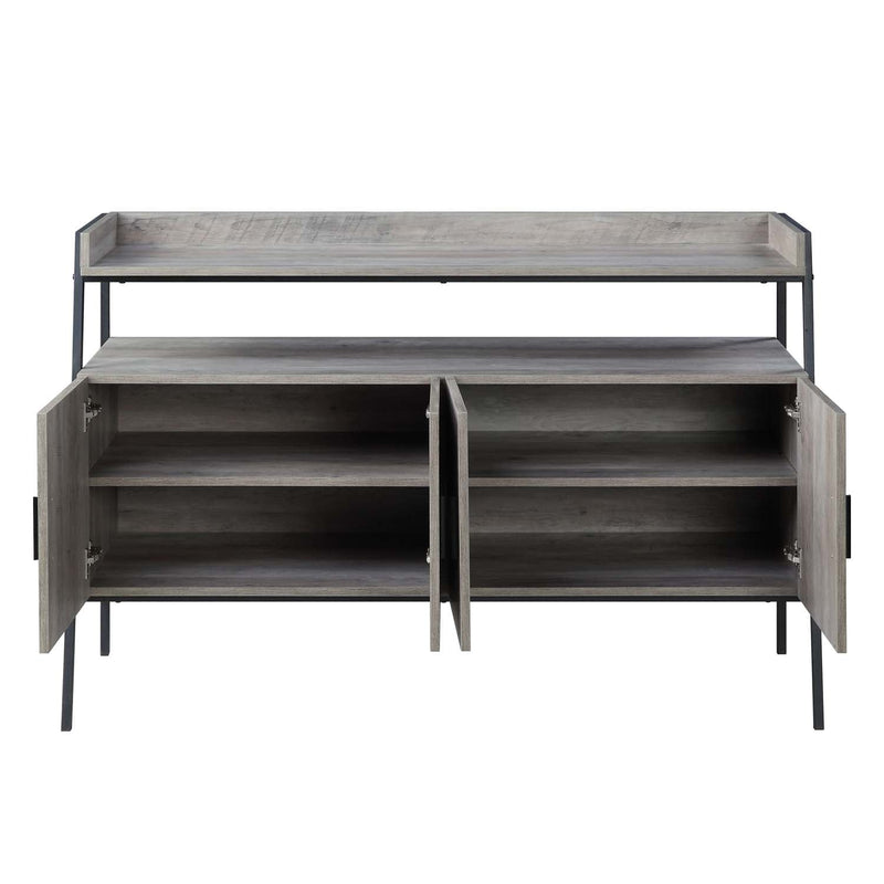 Samiya  52" TV Stand, Gray Oak & Black Finish Acme