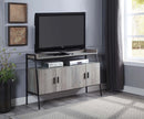 Samiya  52" TV Stand, Gray Oak & Black Finish Acme