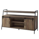Rashawn  60" TV Stand, Rustic Oak & Black Finish Acme