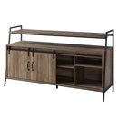 Rashawn  60" TV Stand, Rustic Oak & Black Finish Acme
