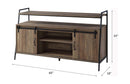 Rashawn  60" TV Stand, Rustic Oak & Black Finish Acme