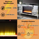 Noralie  59" TV Stand w/Fireplace, Mirrored & Faux Diamonds Acme