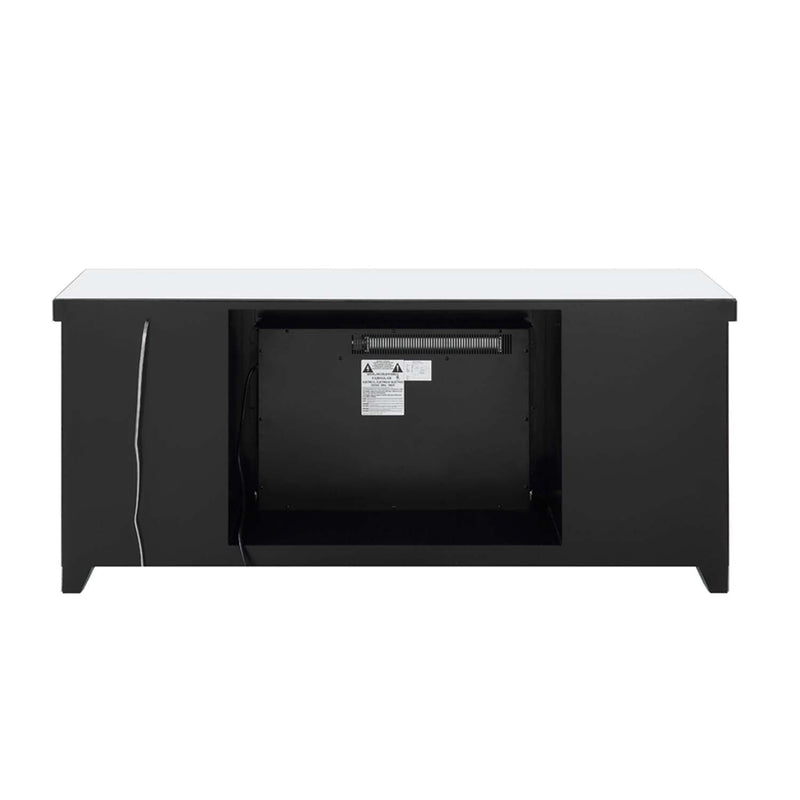 Noralie  59" TV Stand w/Fireplace & Led, Mirrored & Faux Diamonds Acme
