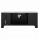 Noralie  59" TV Stand w/Fireplace & Led, Mirrored & Faux Diamonds Acme