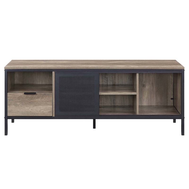 Nantan  55" TV Stand, Rustic Oak & Black Finish Acme