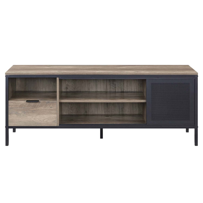 Nantan  55" TV Stand, Rustic Oak & Black Finish Acme