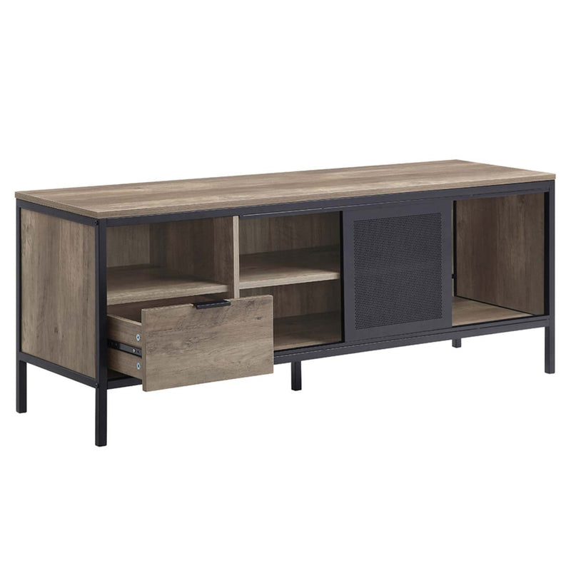 Nantan  55" TV Stand, Rustic Oak & Black Finish Acme