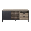 Nantan  63" TV Stand, Rustic Oak & Black Finish Acme