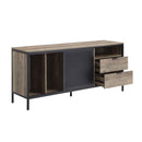 Nantan  63" TV Stand, Rustic Oak & Black Finish Acme