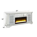 Noralie  67" TV Stand w/Fireplace, Mirrored & Faux Diamonds Acme