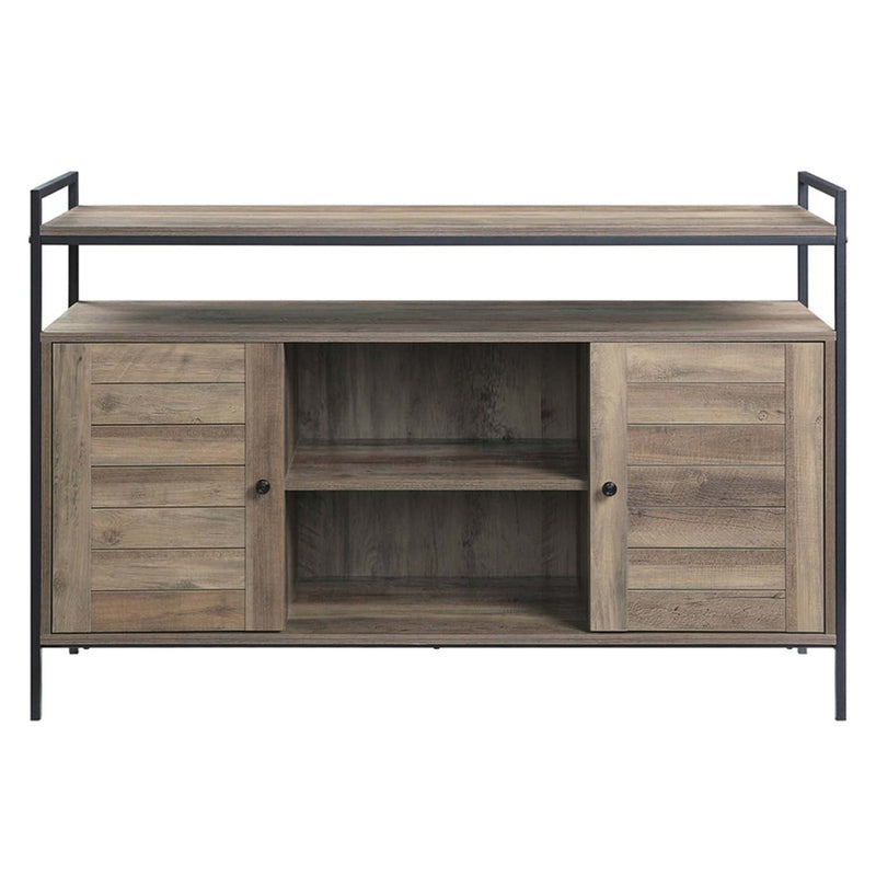 Baina  52" TV Stand, Rustic Oak & Black Finish Acme