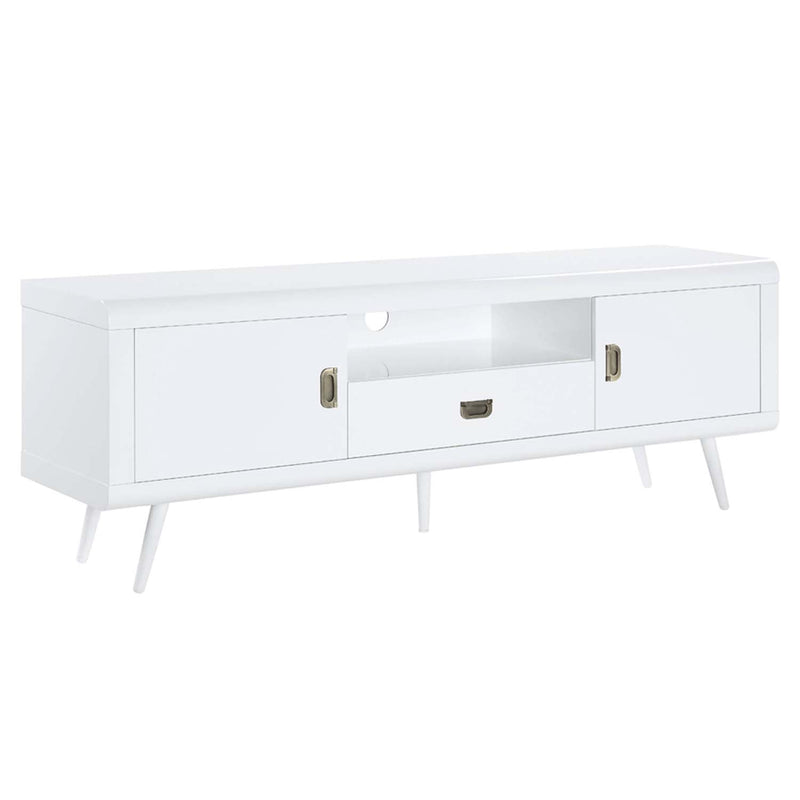 Pagan  63" TV Stand, White High Gloss Finish Acme