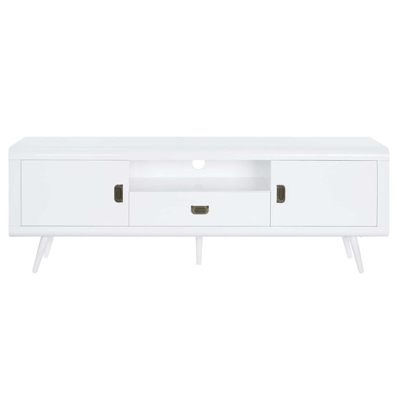 Pagan  63" TV Stand, White High Gloss Finish Acme