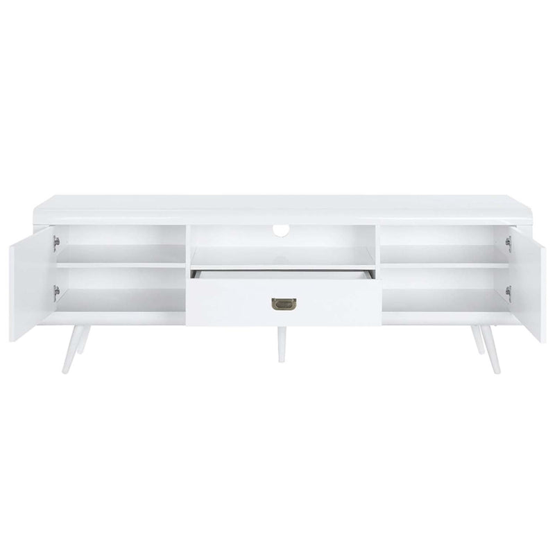 Pagan  63" TV Stand, White High Gloss Finish Acme