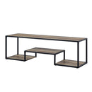 Idella  59" TV Stand, Rustic Oak & Black Finish Acme