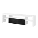 Buck II  75" TV Stand, White & Black High Gloss Finish Acme