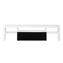 Buck II  75" TV Stand, White & Black High Gloss Finish Acme