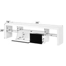Buck II  75" TV Stand, White & Black High Gloss Finish Acme