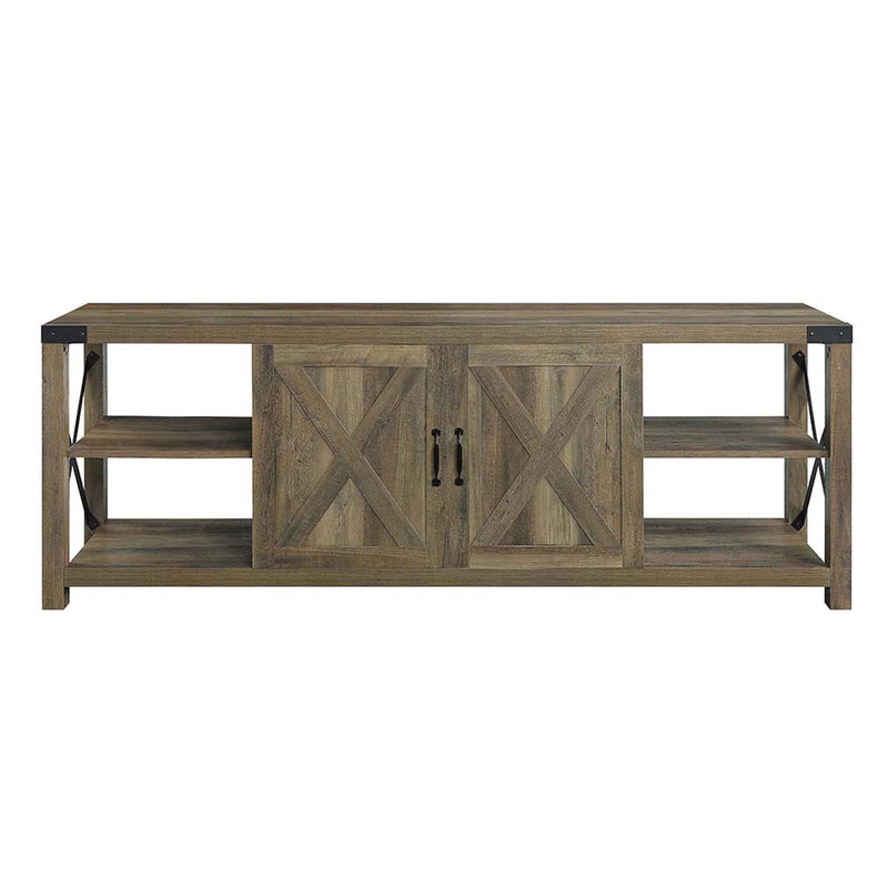 Abiram  71" TV Stand, Rustic Oak Finish Acme